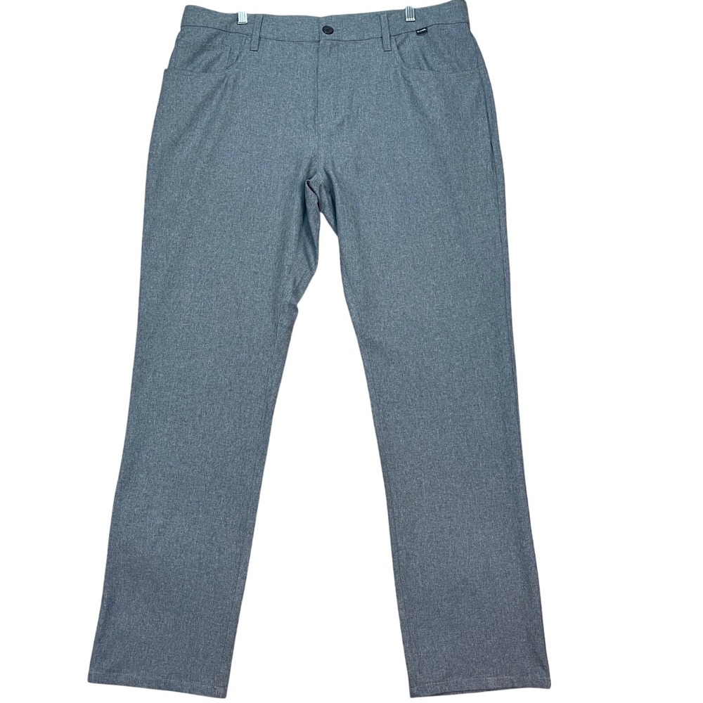 Travis Mathew Pants Mens 38x32 Gray Straight Leg Stretch Tweed Performance EUC